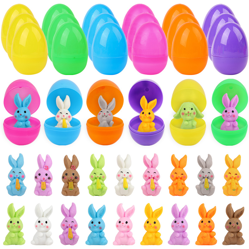 24Pcs Easter Egg With Rabbit F - Party Games Easter 评论和价格