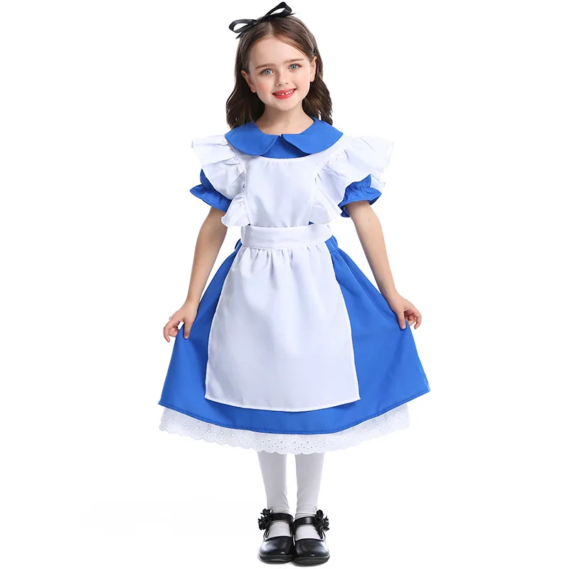 Children Girls Blue off Alice  - Party Games Alice In Wonderland 评论和价格