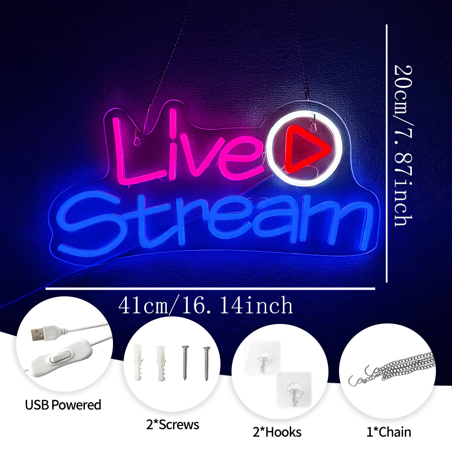 Live Stream Led Neon Sign, Wal - Party Games Stream 评论和价格