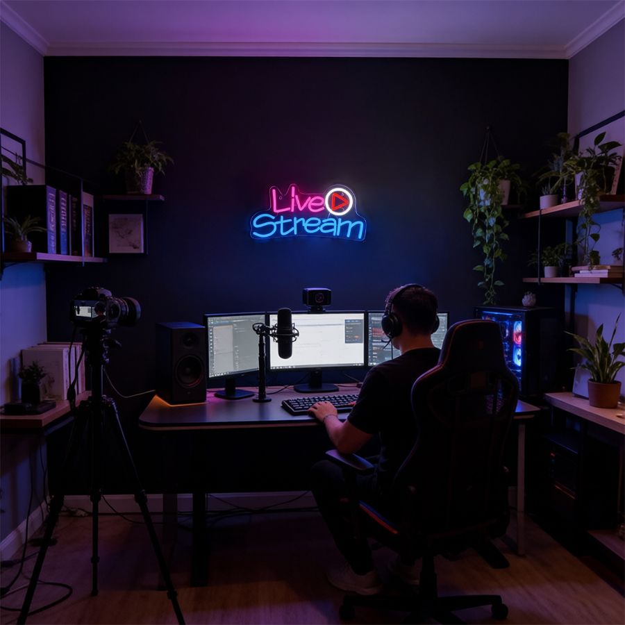 Live Stream Led Neon Sign, Wal - Party Games Stream 评论和价格