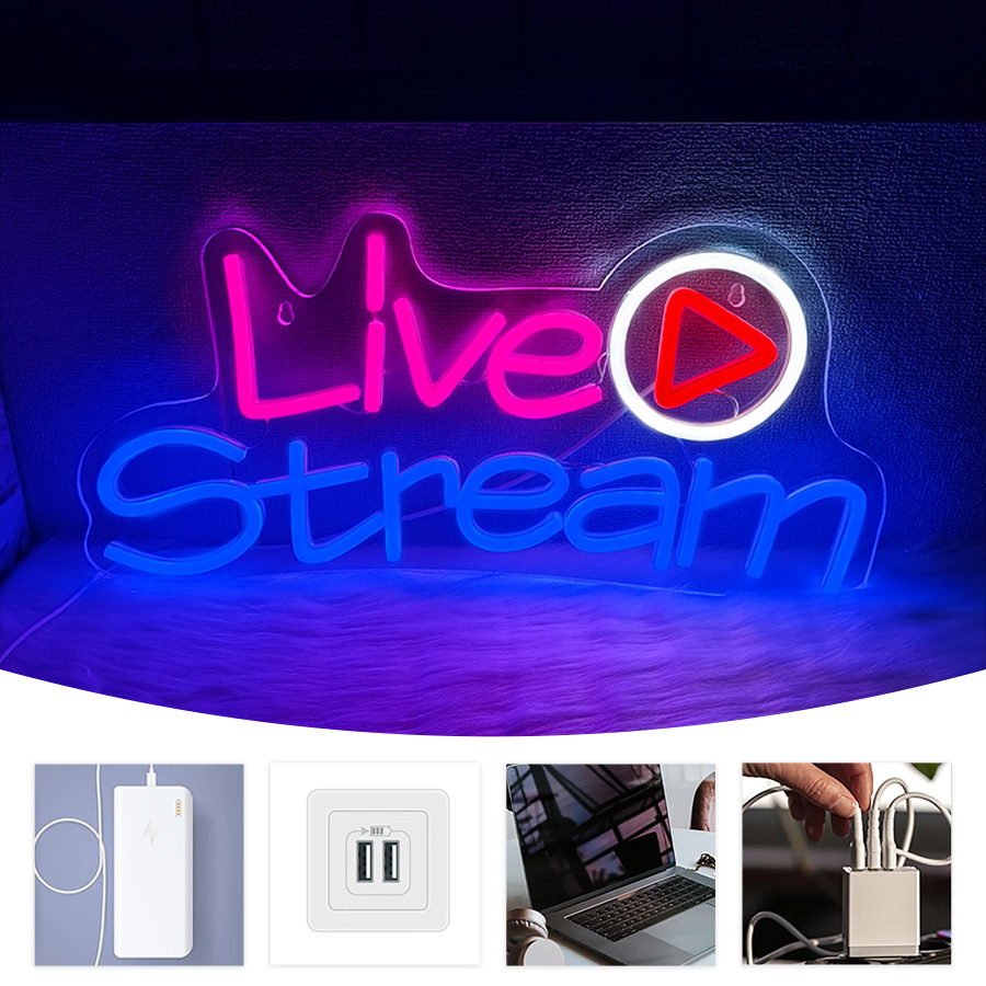 Live Stream Led Neon Sign, Wal - Party Games Stream 评论和价格