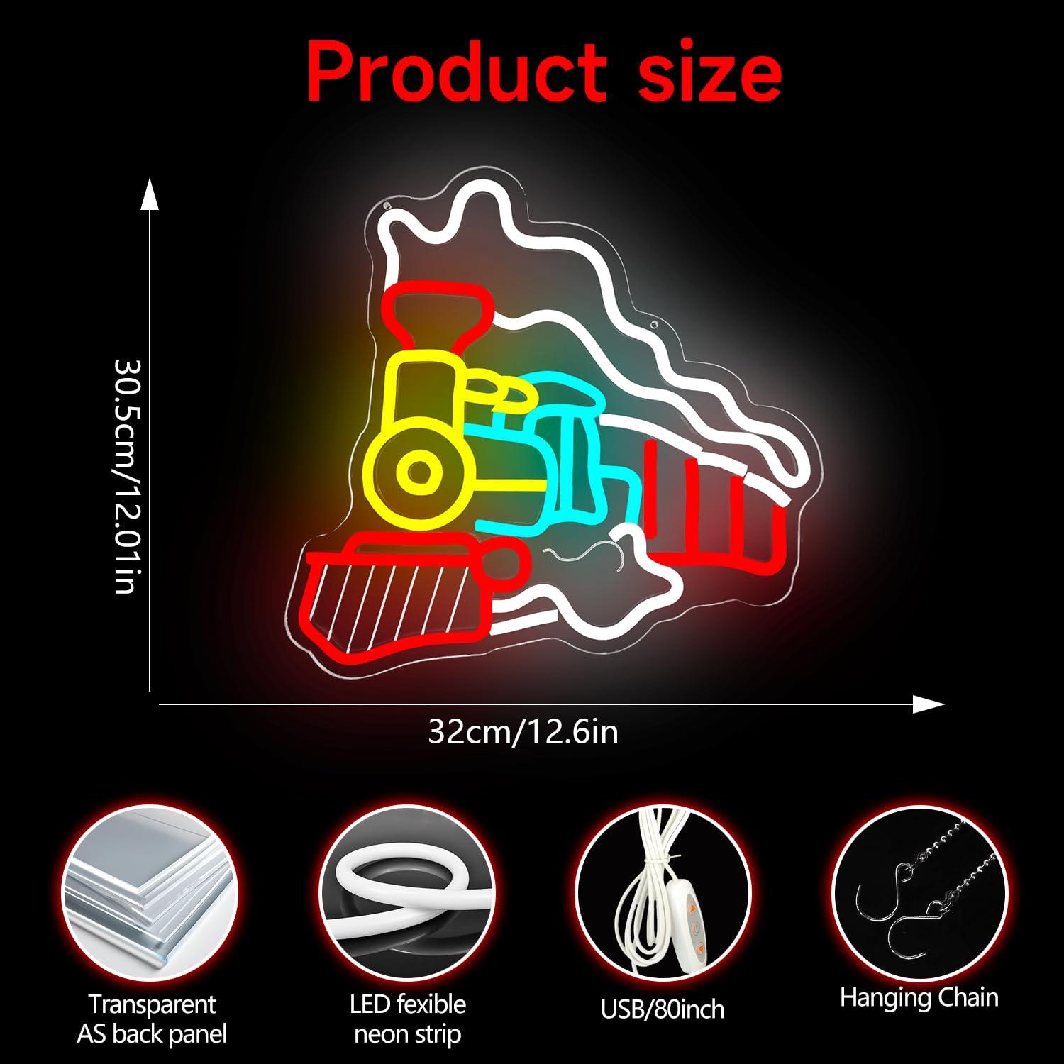 Steam Train Neon Sign USB Dimm - Party Games Steam 评论和价格