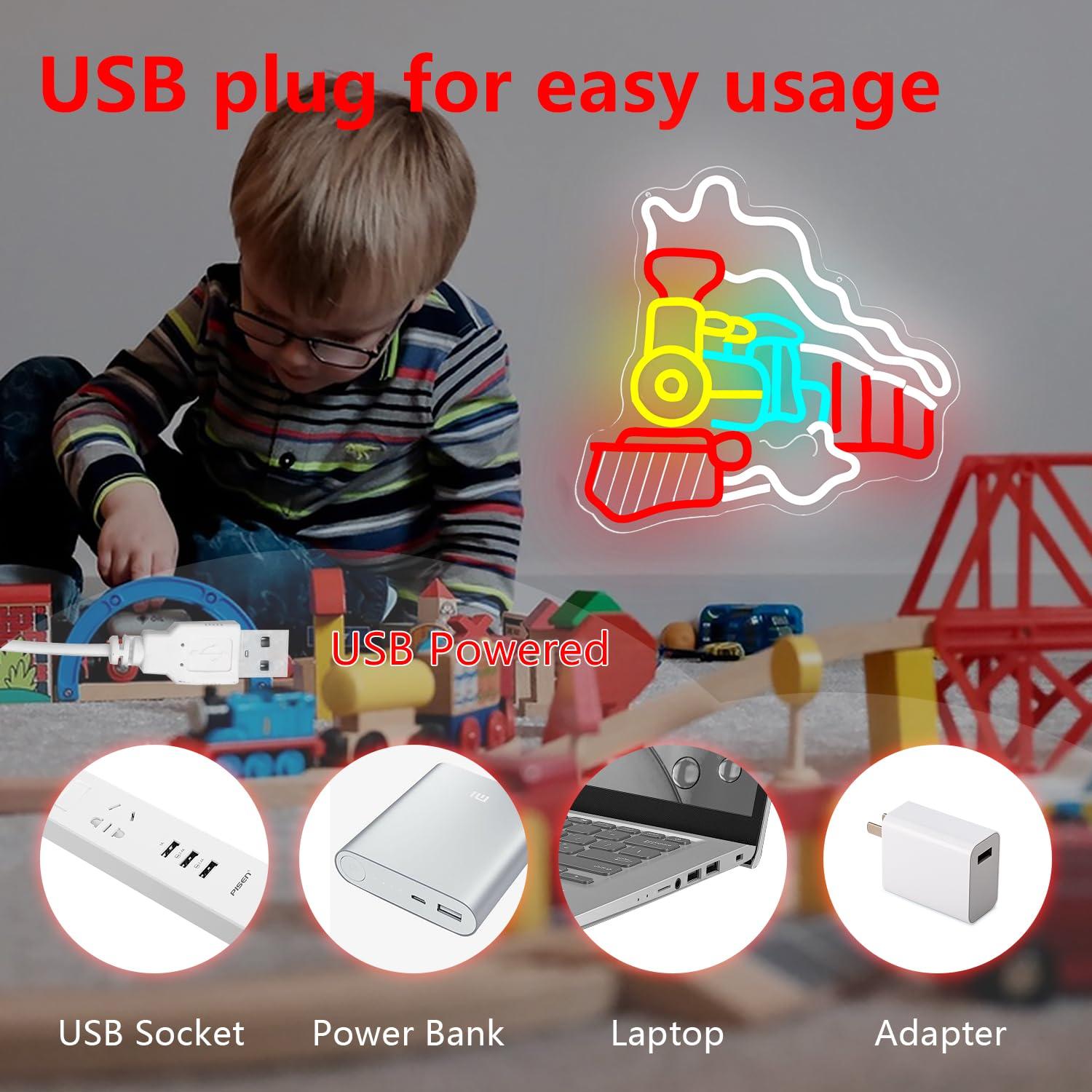 Steam Train Neon Sign USB Dimm - Party Games Steam 评论和价格