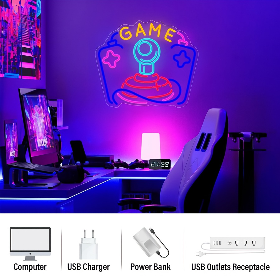 Game Neon Sign LED Wall Art US - Party Games Stream 评论和价格