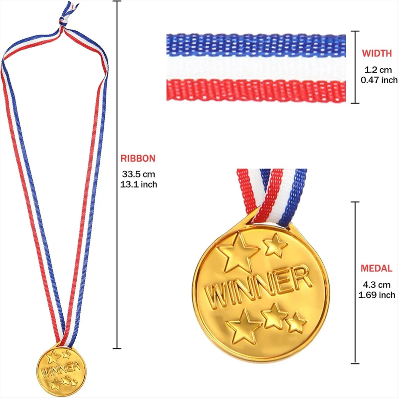 30Pcs Plastic Gold Winners Med - Party Games Easter 评论和价格